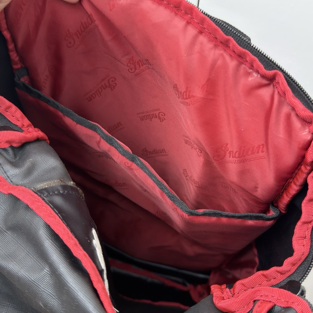 Indian Scout Motorcycle Ogio Backpack Black Gray Red Water Repel 18"x12" - Picture 13 of 16